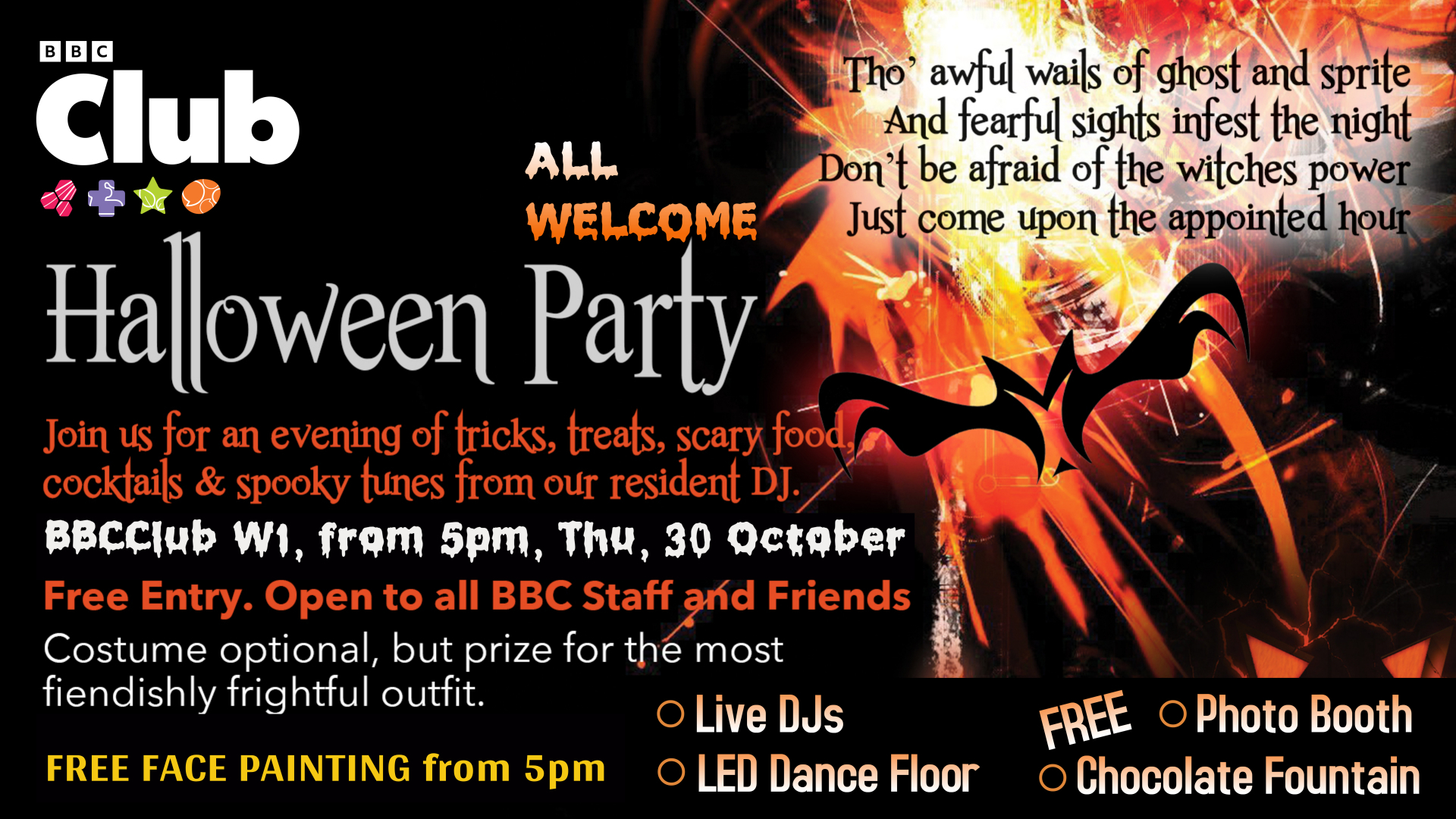 Halloween Party Web event page